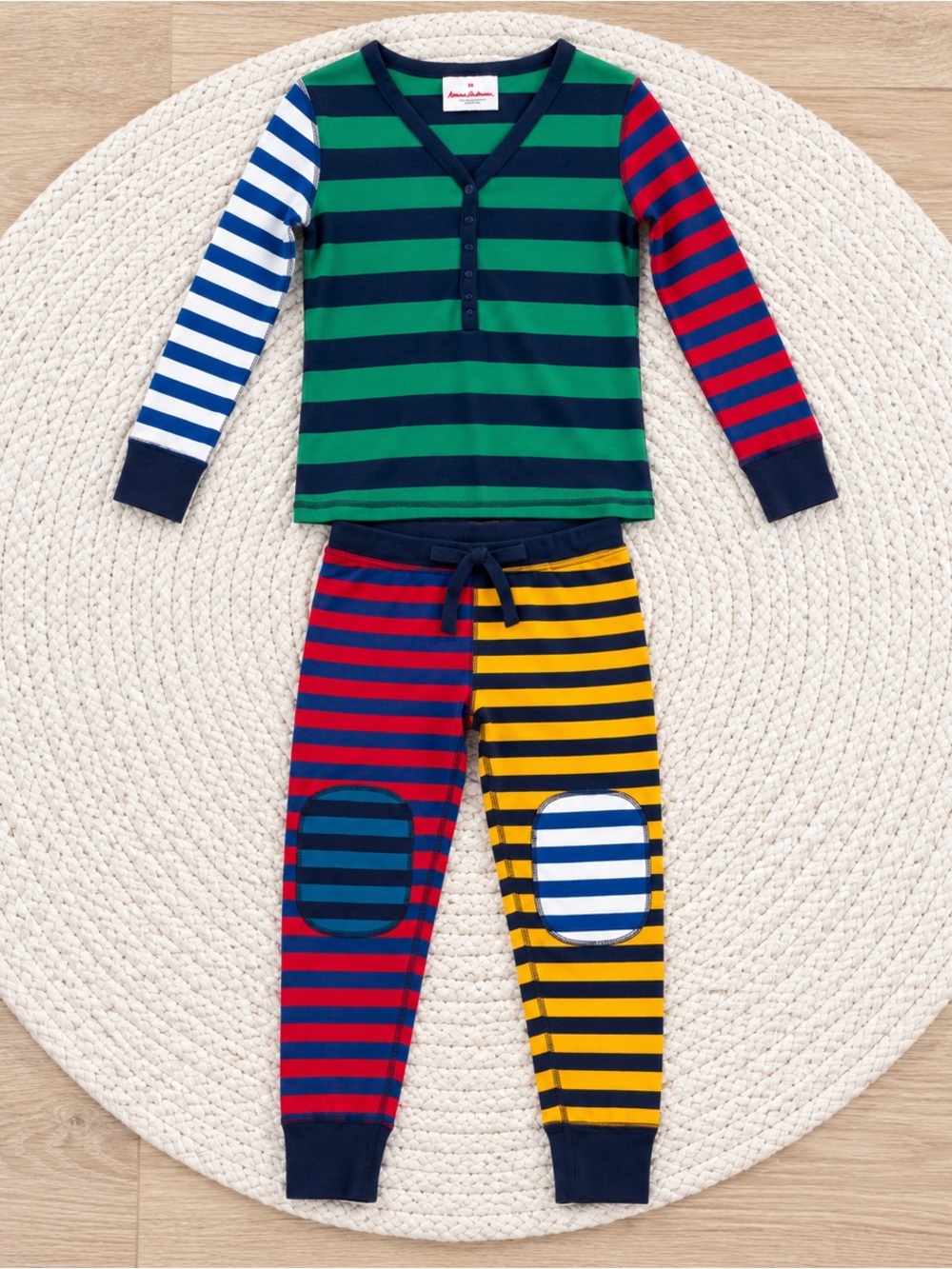Hanna Andersson XS Organic Cotton Striped Pajama Lounge Set Colorblock